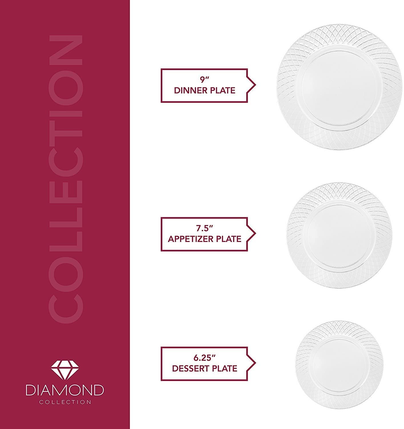 **Prestee 102 Clear Plastic Plates Disposable - 6.25-inch Heavy Duty Hard Plastic Plates for Party, Elegant Round Cake, Dessert, Salad, Appetizer, Dinner - Perfect for Holiday Parties, Weddings, BBQs & Picnics**