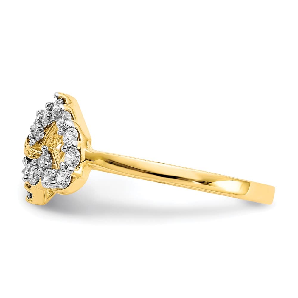 10K Yellow Gold Double Heart Cubic Zirconia Ring for Women - Elegant Fine Jewelry Gift for Her, Size 6 - Perfect for Anniversaries, Valentine's Day & Special Occasions
