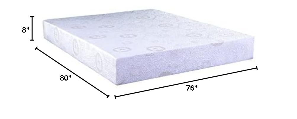 Premium Green Tea Infused Memory Foam Mattress - Herbal Fusion Collection by AC Pacific | King Size, Cooling Polyester Cover, Made in USA | Perfect for Bedroom, Guest Room & Home Spa Relaxation