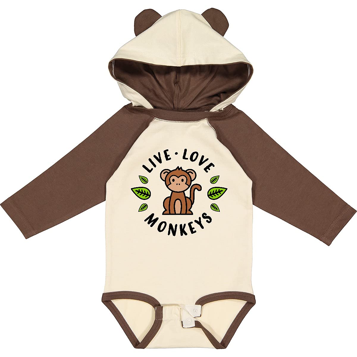 Inktastic Live Love Monkeys Long Sleeve Baby Bodysuit - Soft Cotton Infant Romper for Playtime & Family Photos