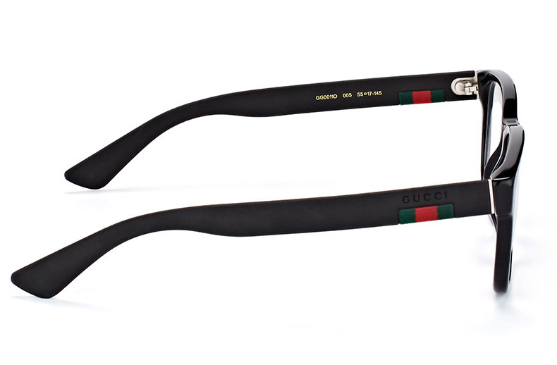 Gucci GG0011O 005 Black Rectangular Square Optical Glasses Frame 55mm - Stylish Eyewear for Men & Women, Perfect for Work, Driving, and Fashion Accessories