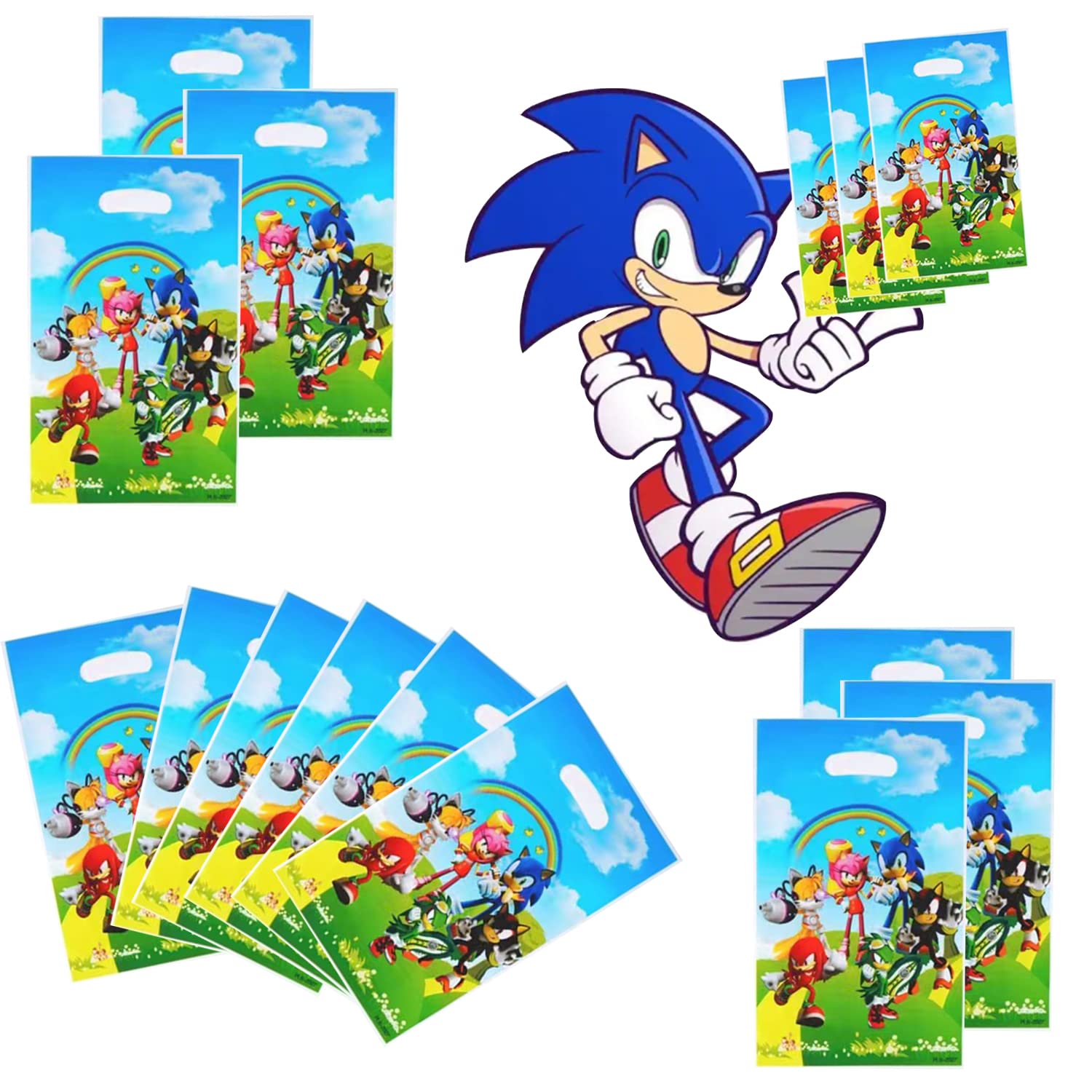 Sonic The Hedgehog Party Decorations - 30pc Birthday Gift Bags Set for Kids, Themed Party Supplies - Perfect for Birthday Celebrations, Baby Showers & Themed Events