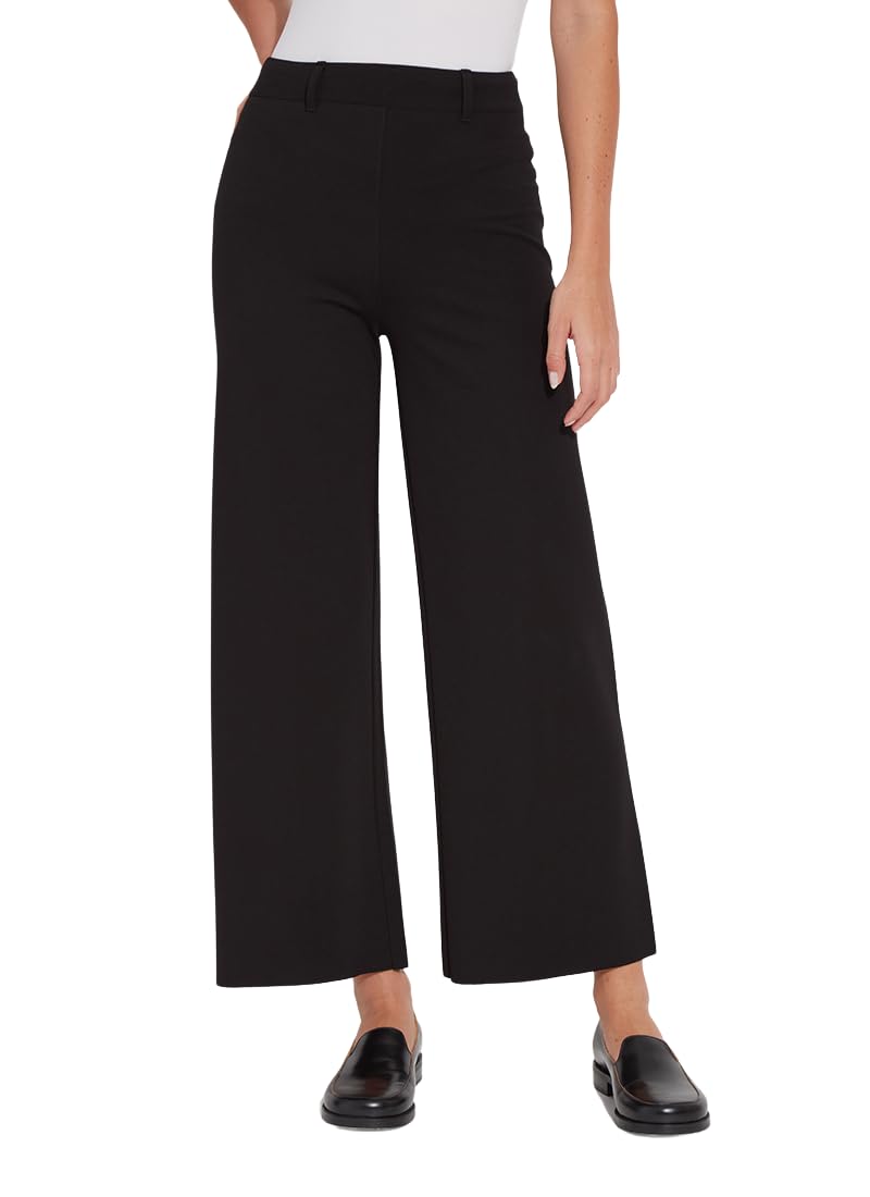 Lyssé Erin Wide Leg Ponte Pants for Women - High Waist Stretchy Comfort Pants with Lightweight Ponte Knit Fabric | Perfect for Office, Travel & Casual Wear