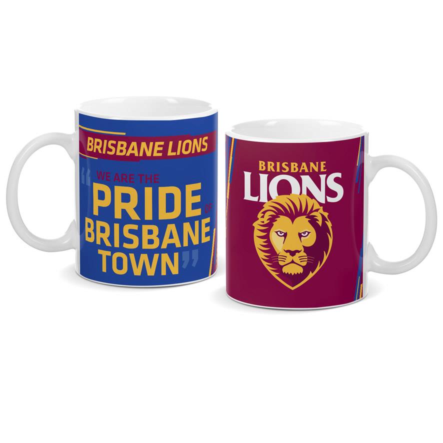 Brisbane Lions AFL Official Ceramic Coffee Mug - Perfect for Fans, Hot & Cold Drinks - Ideal for Home, Office, or Game Day