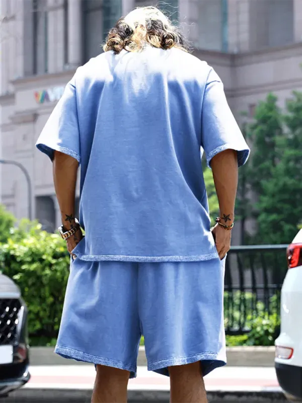 Comfortable Casual Solid Color Shorts Two-Piece Set - Perfect for Summer Outings, Beach Trips, and Lounge Wear