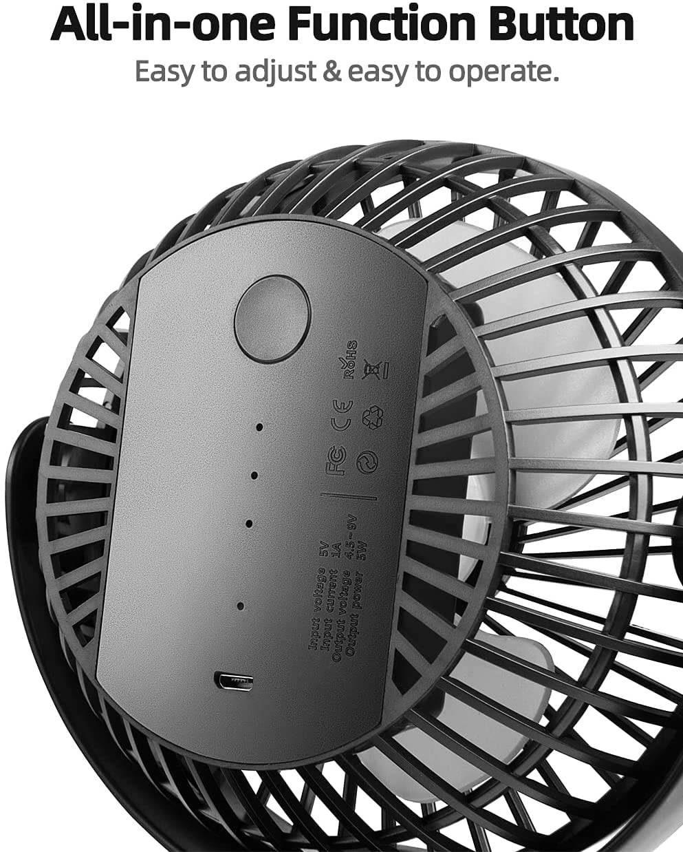 Viniper 6 Inch Rechargeable Clip on Fan with 5000mAh Battery - 360° Rotation, 3 Speed Adjustable Desk Fan, Portable & Powerful Cooling for Home, Office, Dorm, Camping (Black/Blue) - Lasts 8-30 Hours, Ultra Quiet Operation
