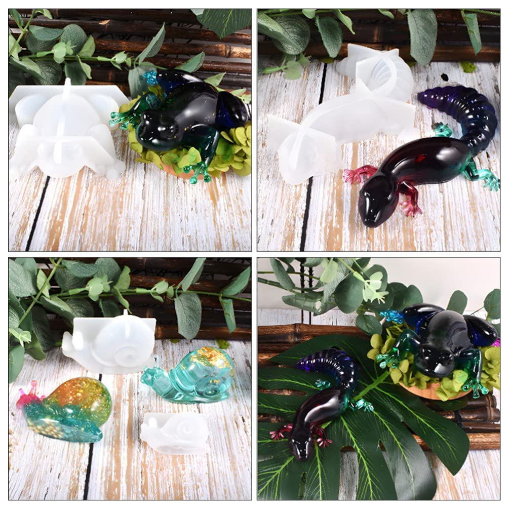 Premium Silicone Lizard Frog Snail Resin Molds - 3D Reptile & Gecko Epoxy Casting Molds for DIY Crafting - Perfect for Jewelry Making, Home Decor, and Unique Gift Creations
