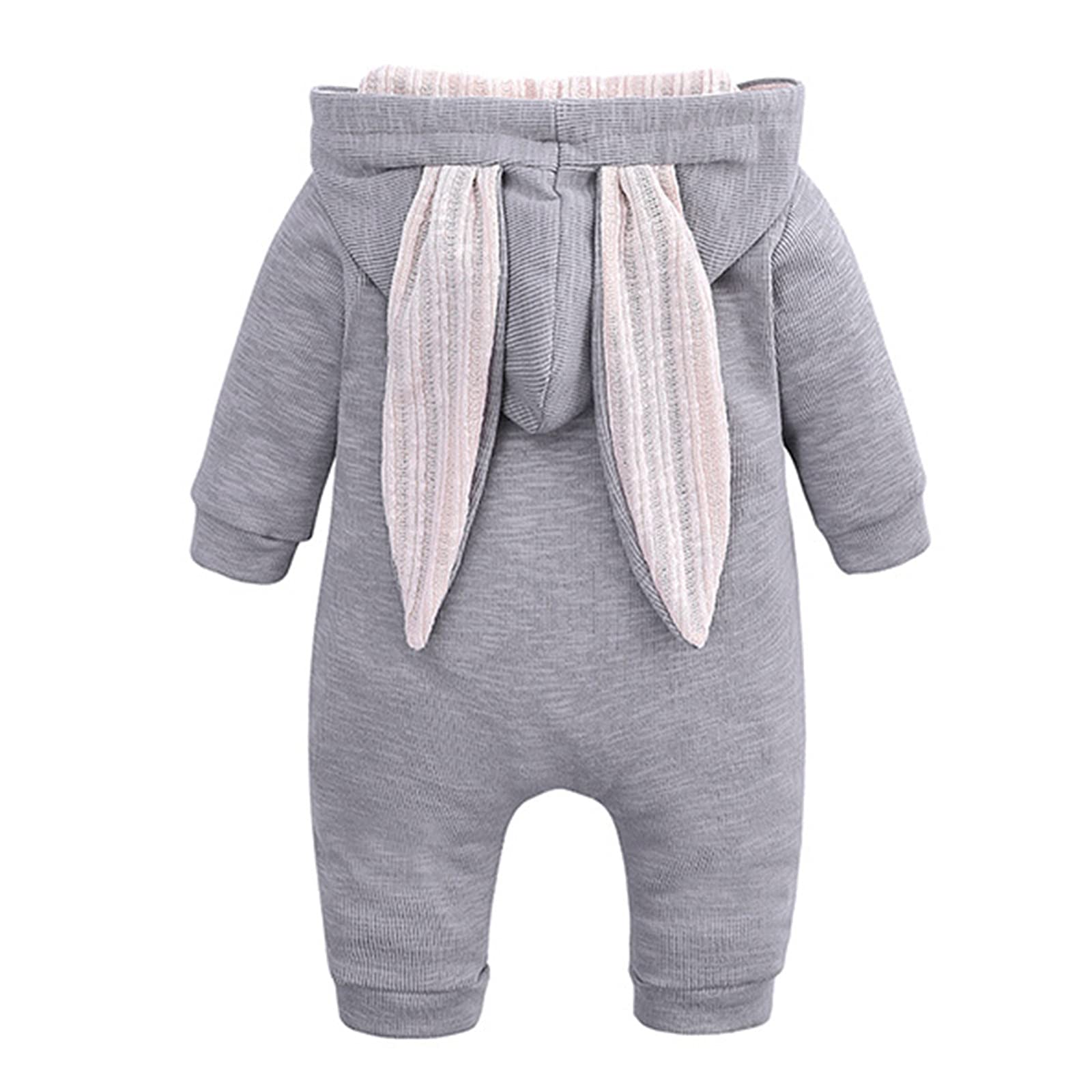 Adorable Newborn Baby Boys & Girls Fleece Footie Romper - Winter Warm Hooded Jumpsuit with Cute Cartoon Ears | Cozy Fall & Winter Outfit for Infants | Perfect for Playtime, Family Photos & Outdoor Adventures