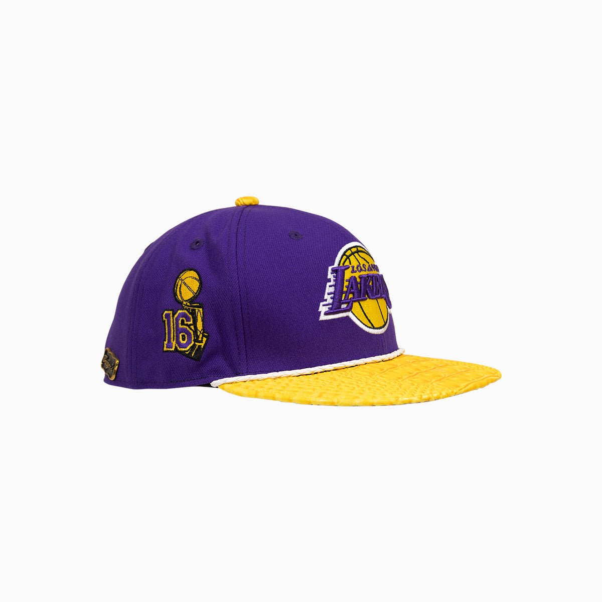 Breyer's Buck 50 Los Angeles Lakers Snapback Hat with Genuine Leather Visor - Official NBA Basketball Fan Gear for Men & Women - Perfect for Games, Streetwear & Lakers Fan Collection