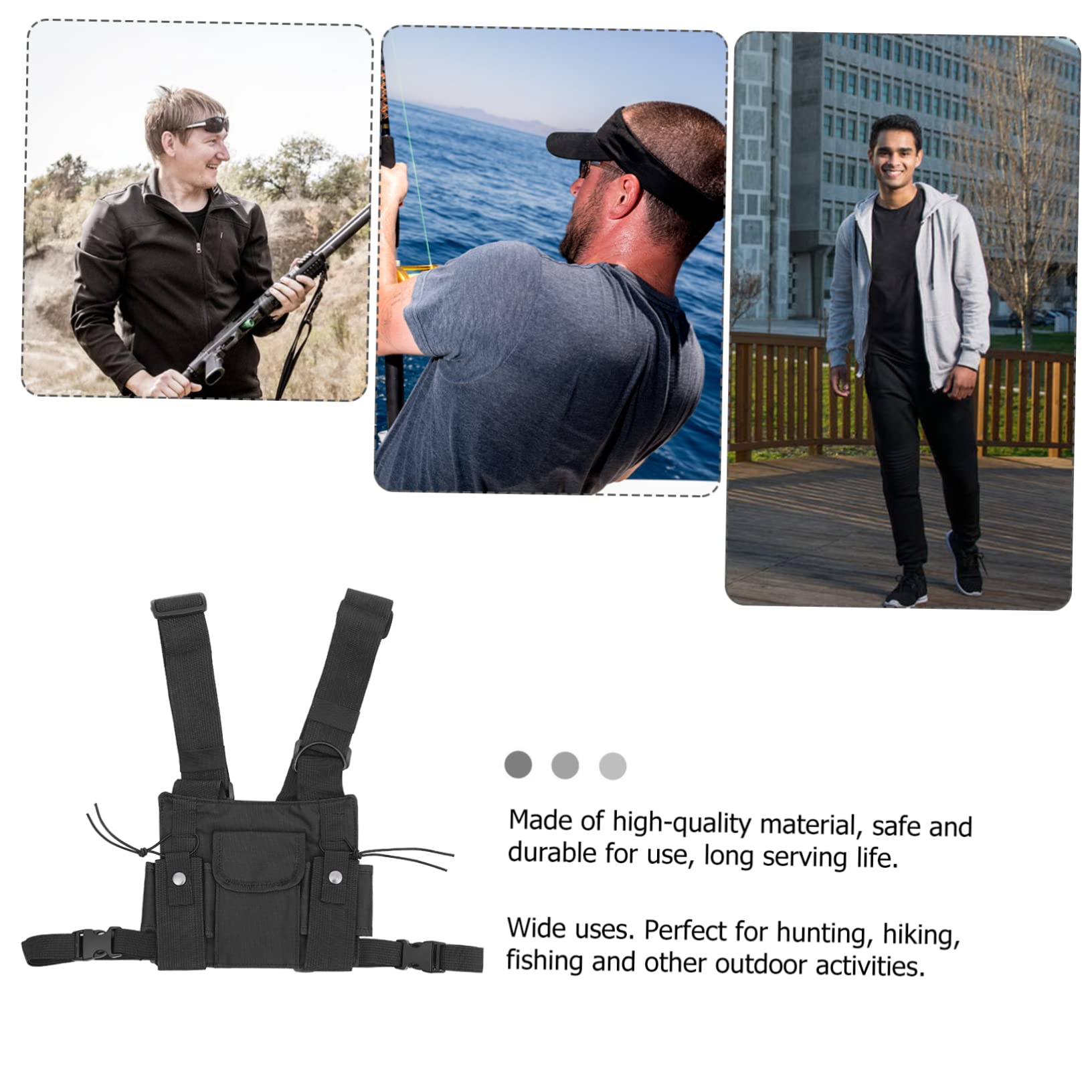 Gatuida 6-Pack Multifunctional Radio Vest Pouch for Kids & Adults - Nylon Drawstring Two-Way Radio Bag with Microphone - Perfect for Outdoor Adventures, Hiking, and Communication Enthusiasts
