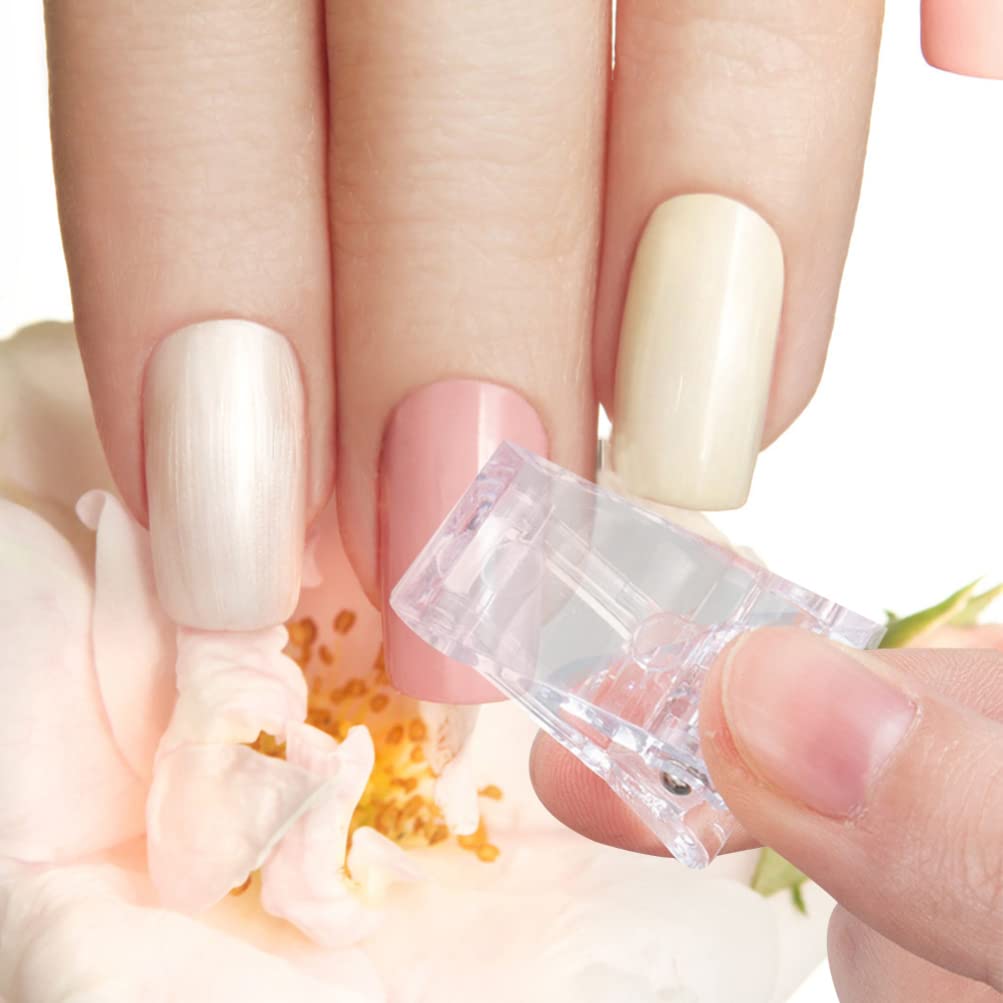 EXCLUZO 12PCS Transparent Nail Tips Clip - False Nail Extension Kit with Finger Clamps for Acrylic & Gel Nails - Professional Manicure Tool for Salon & Home Use - Perfect for DIY Nail Art & Nail Extension