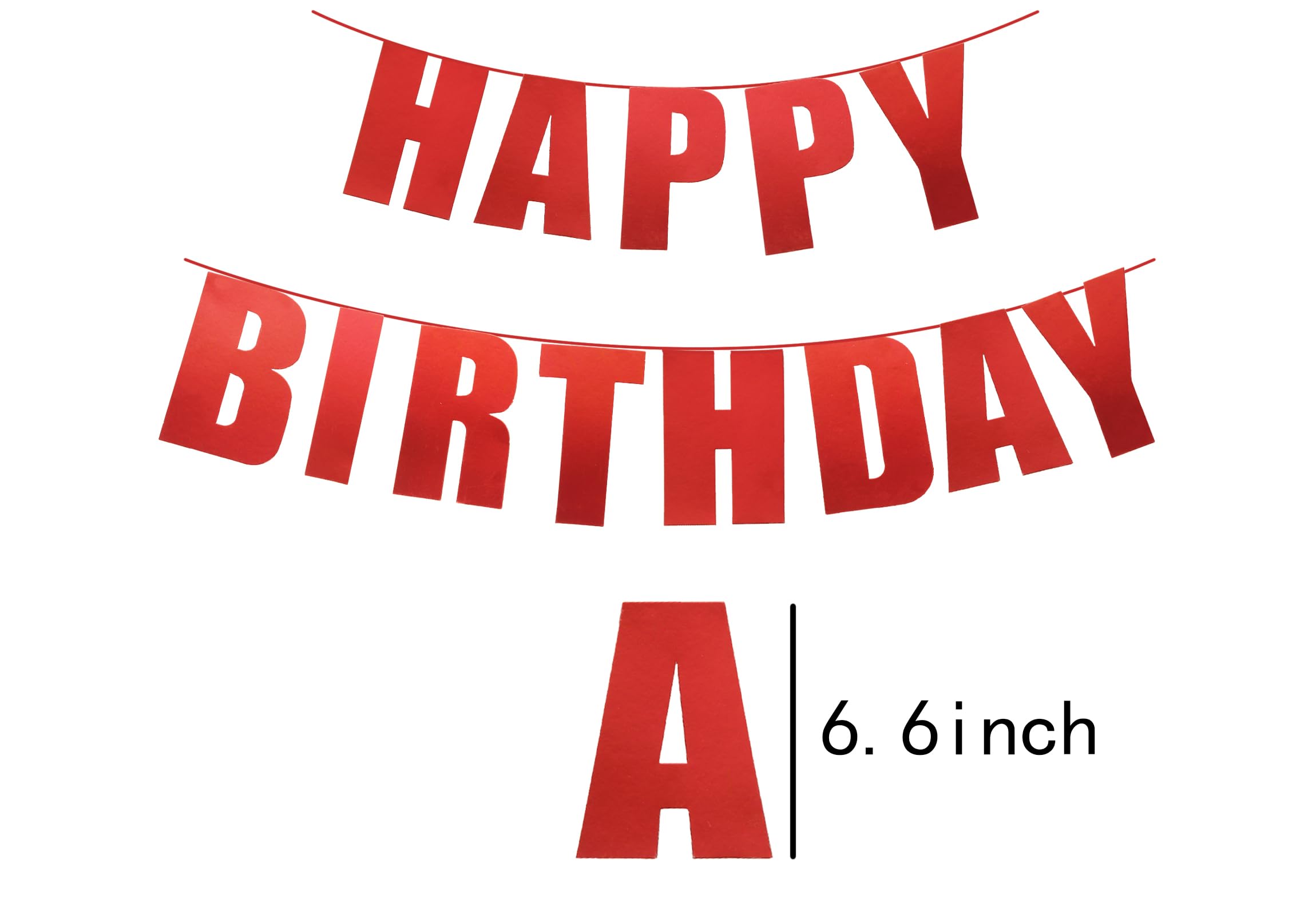 Happy Birthday Banner - Red Party Decorations for Kids, Women & Men - Perfect for Birthday Parties, Baby Showers & Celebrations