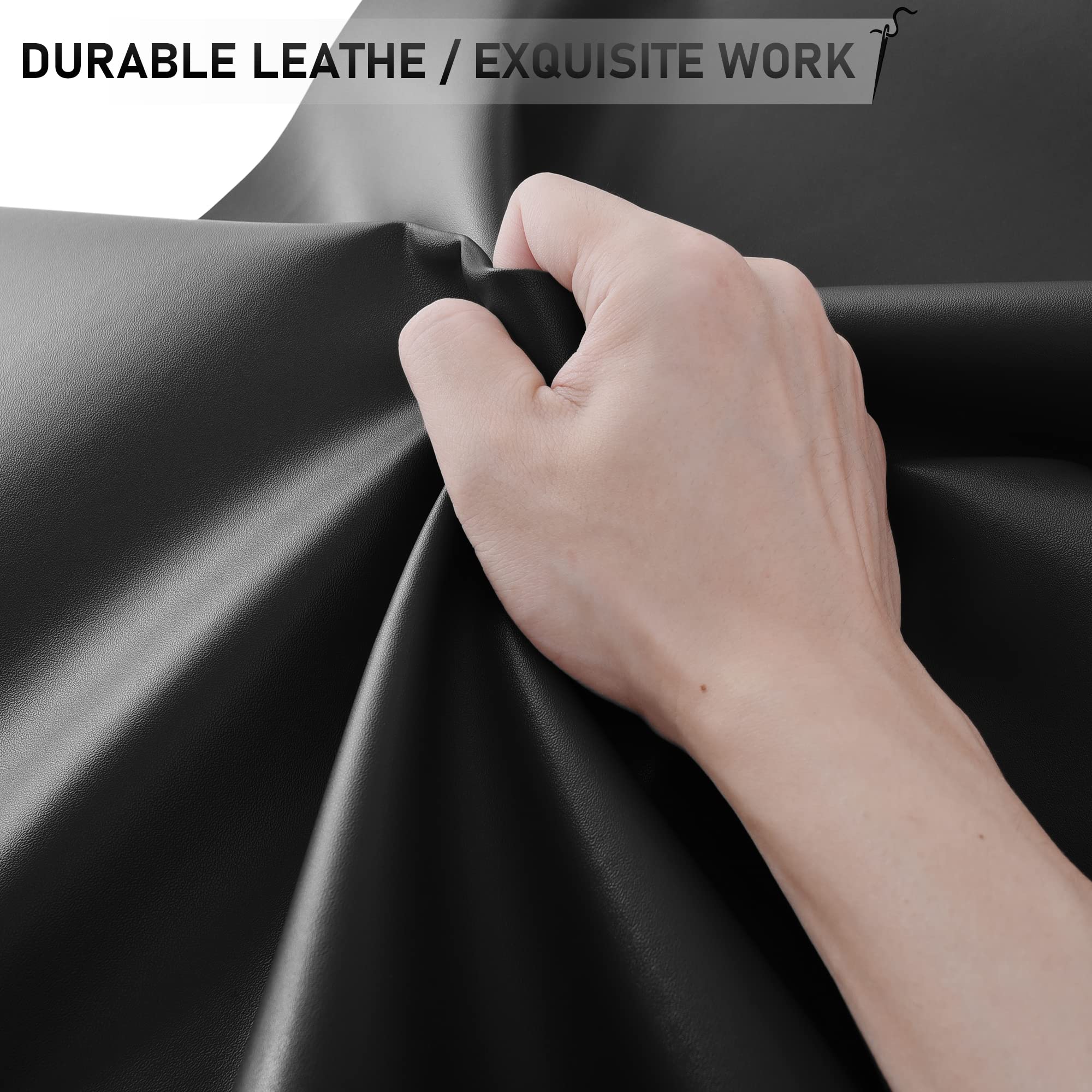 YAFLC Self-Adhesive Leather Repair Patch Tape - 8.3×11 Inch Black Vinyl Leather Repair Kit for Furniture, Car Seats, Chairs, Couch, Sofa & Jackets | Perfect for Home, Office & Vehicle Interior Restoration