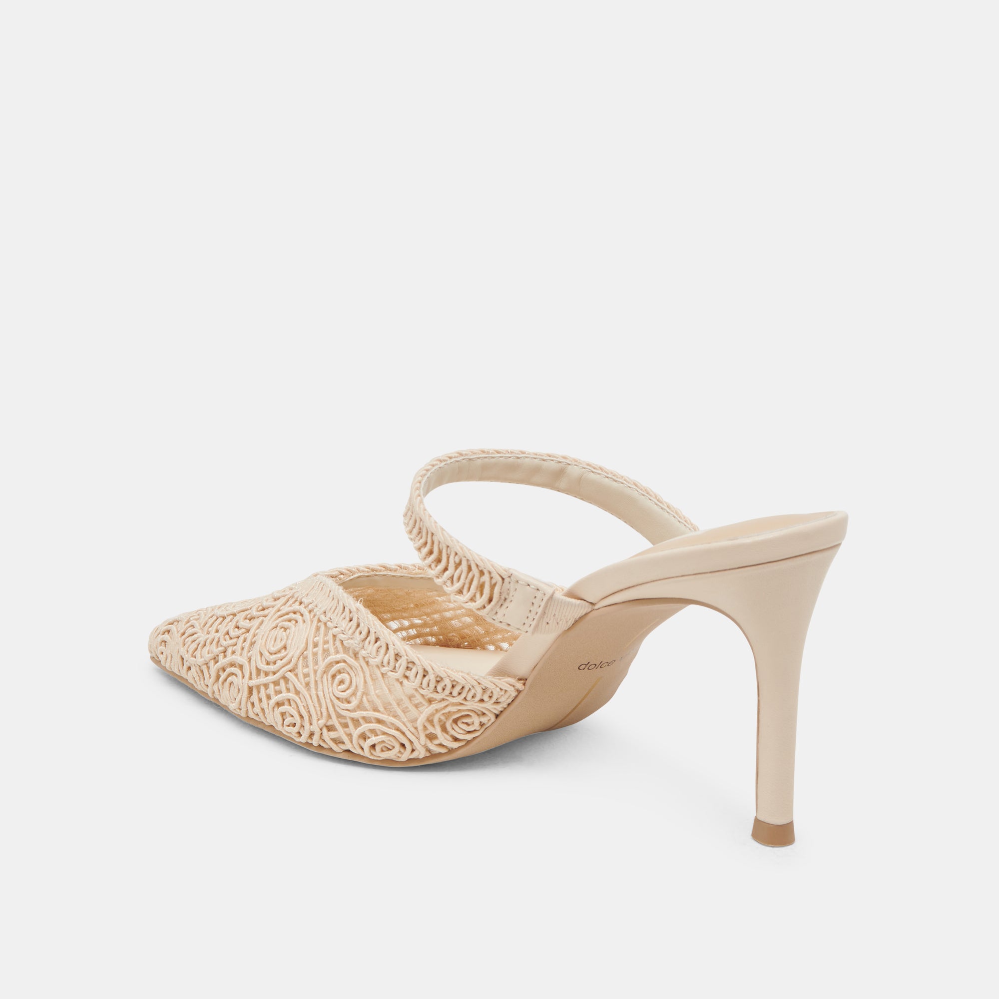 KASSY Women's Natural Macrame Heels - Comfortable Bohemian Style Sandals for Beach, Wedding, and Summer Outfits