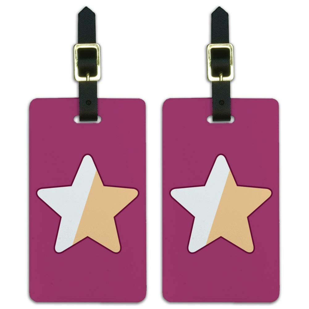 Steven Universe Garnet Star Luggage ID Tags - Set of 2 Personalized Suitcase Tags for Carry-On Bags, Backpacks & Travel Accessories | Perfect for Cosplay, Conventions & Anime Fans