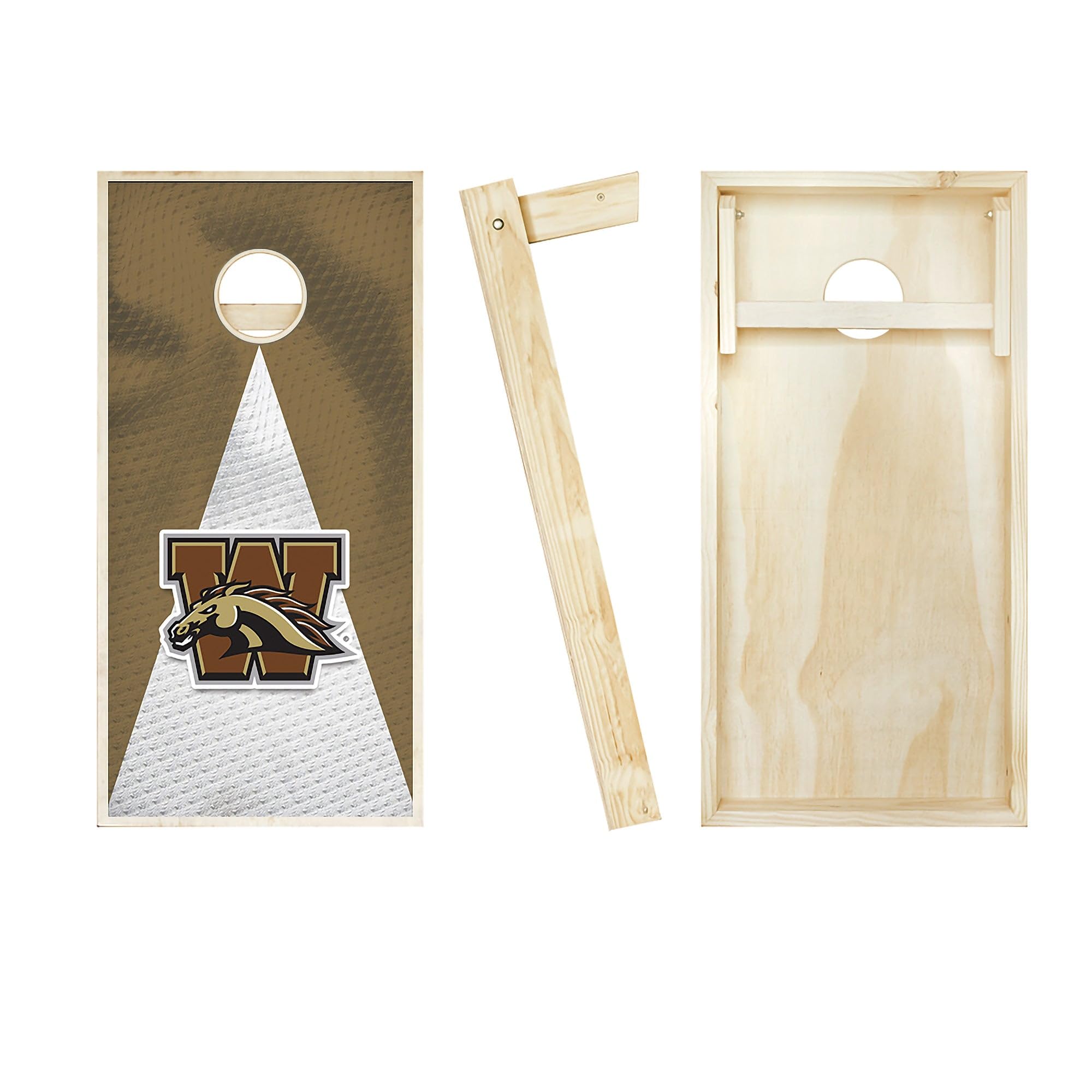 Skip's Garage Western Michigan Jersey Cornhole Board Set - Custom Team Logo Design - Regulation Size Cornhole Game Boards for Tailgating, Backyard Parties & Outdoor Events