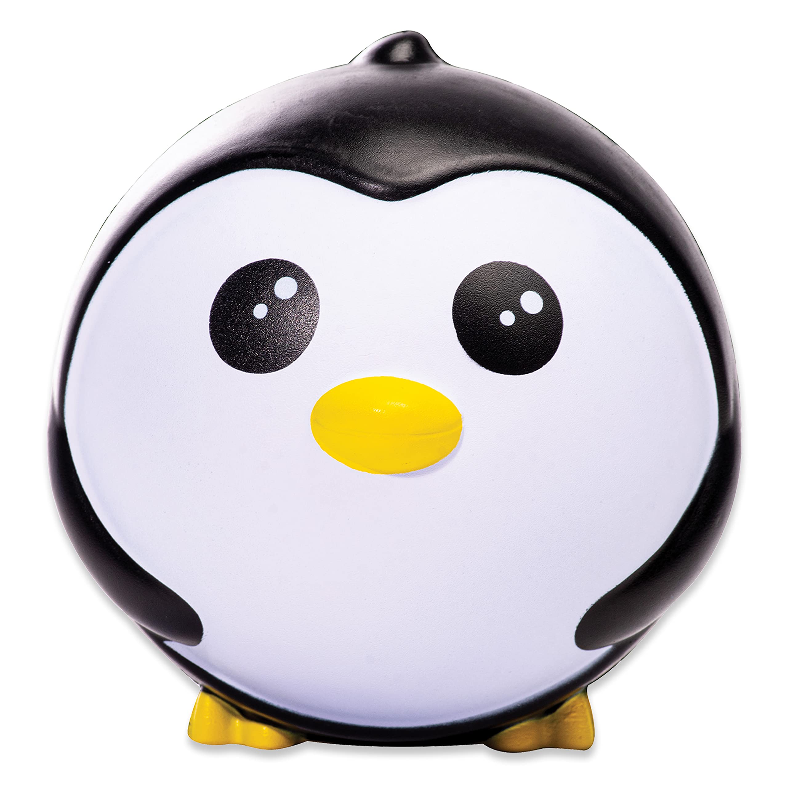 Franklin Sports Animal Ball Friends - 6 Inch Soft Foam Balls Set with Cute Pepper Penguin - Squishy Safe Balls for Kids Indoor/Outdoor Play, Pet Toys, Birthday Gifts (Black)