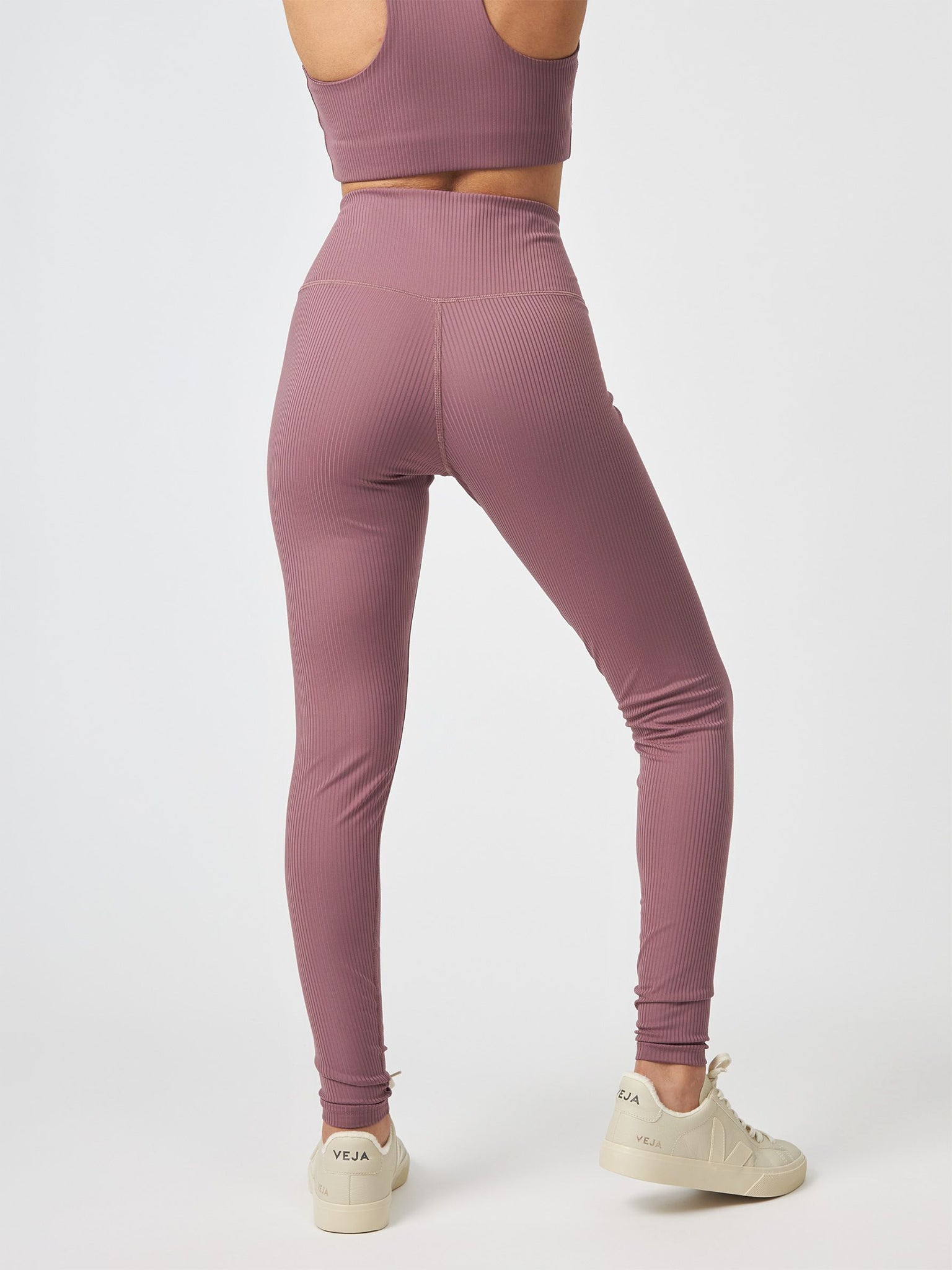 Girlfriend Collective High Waist Compressive Ribbed 7/8 Leggings for Women - Pewter Gray | Yoga, Running & Workout Activewear