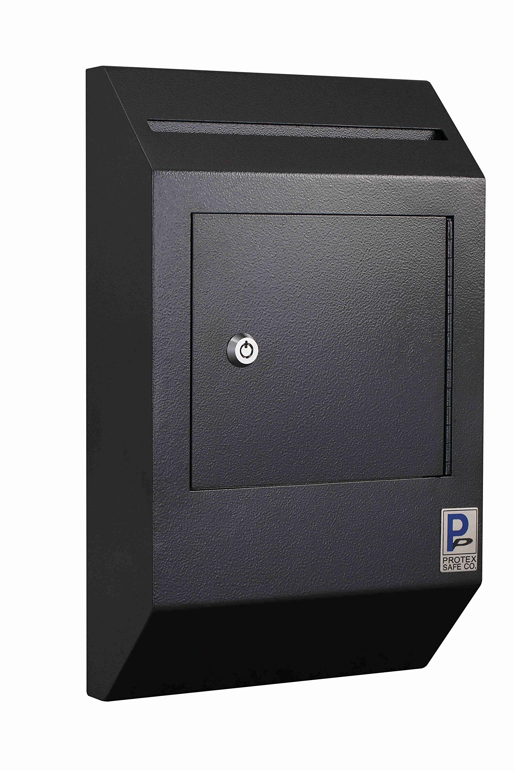 **Protex Drop Box Security Lock Box (WDB-110) - Heavy Duty Black Mailbox with Piano Hinge for Secure Suggestions, Ballots, Mail, Money & Rent Checks - Ideal for Offices, Schools & Apartments**