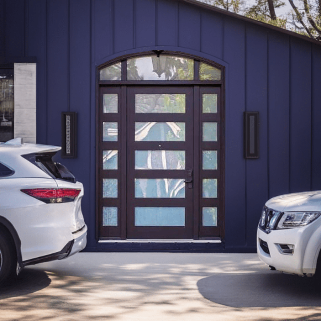 Atlas Contemporary Iron Door with Sidelights - Modern Security & Elegance for Home Entryway | Perfect for Front Door Replacement & Luxury Home Entrance
