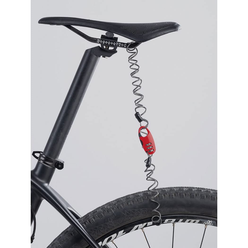 Mini Bike Helmet Lock - Portable 3 Digit Resettable Anti-Theft Cable Lock for Bicycle & Motorcycle (Black) - Perfect for Cycling, Commuting & Outdoor Adventures