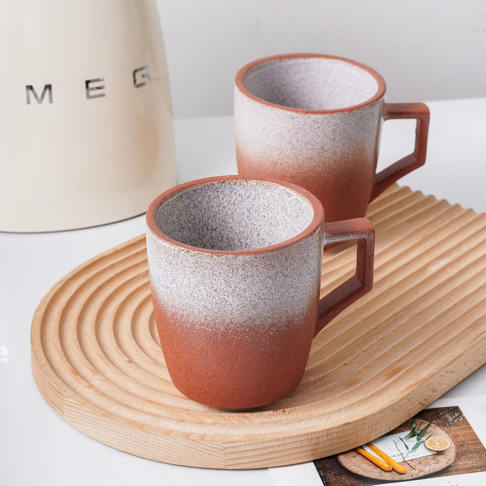 Premium Vince Stoneware Dinnerware Set - Elegant Red Ceramic Plates & Bowls for Everyday Dining & Entertaining