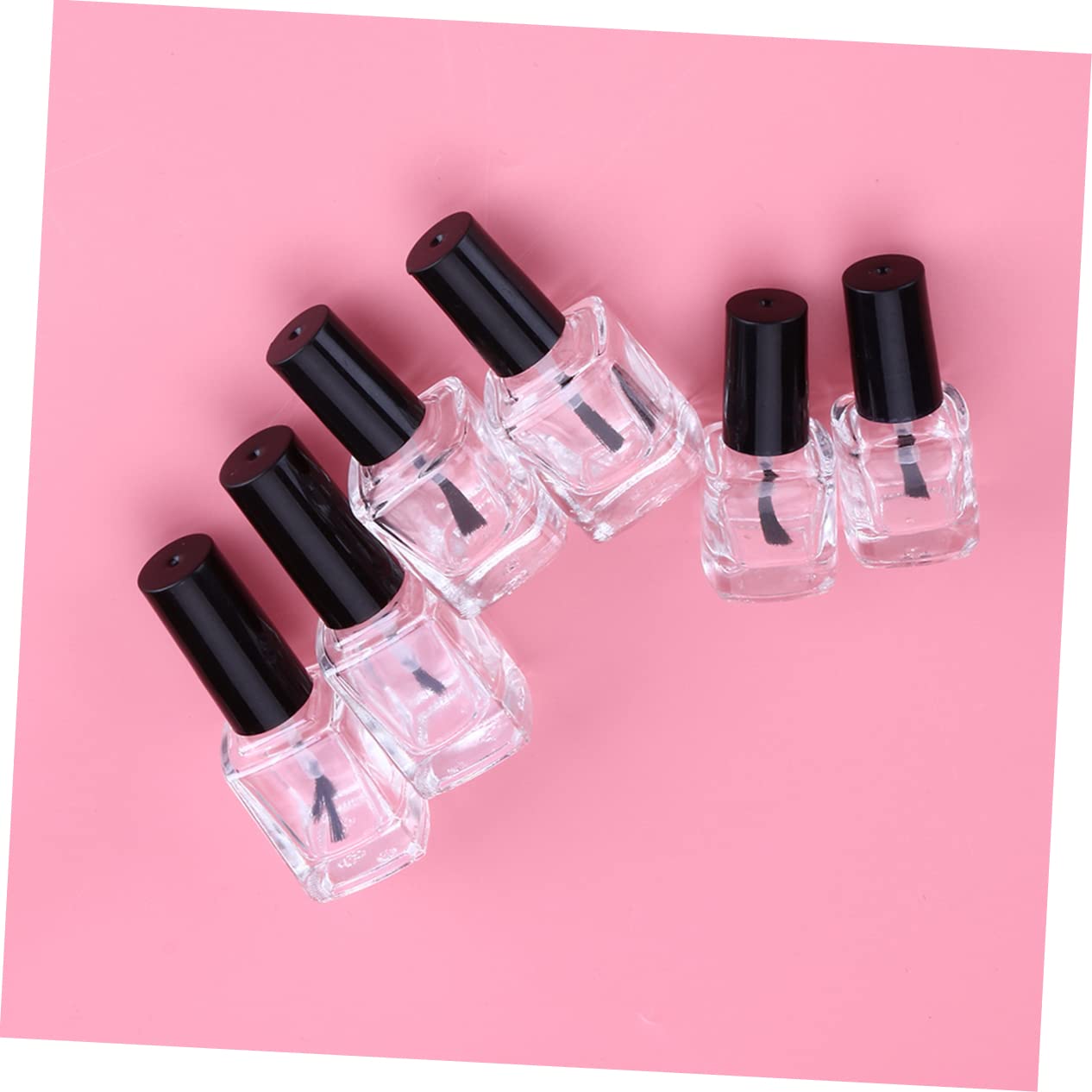 FOMIYES 15ml Empty Glass Nail Polish Bottles with Brush - 6 Pack for DIY Manicure, Pedicure & Nail Art Supplies - Perfect for Home Salon, Professional Use & Gift Packaging