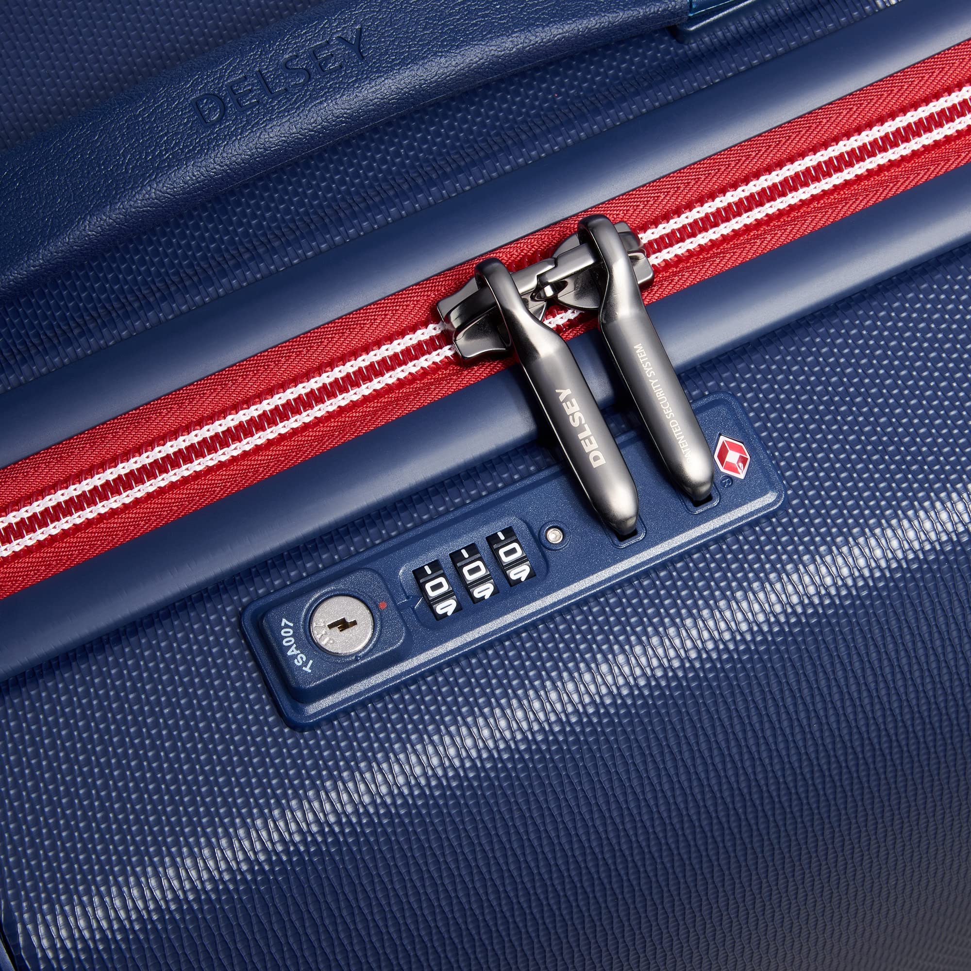 Delsey Paris Chatelet Air 2.0 Hardside Spinner Luggage - 26 Inch Checked Suitcase with 360° Wheels, Navy Blue | Perfect for International Travel & Business Trips