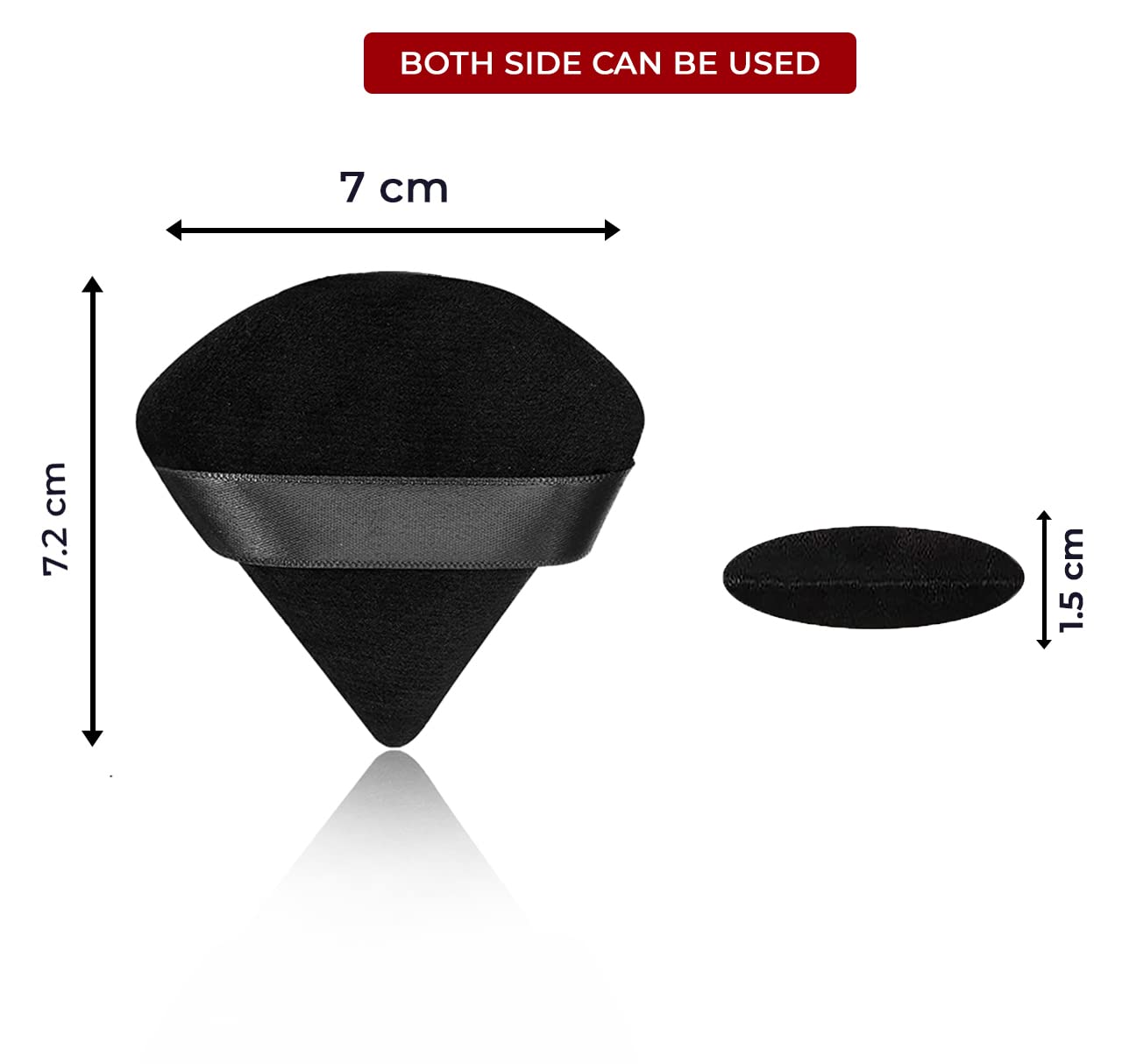 2PCS Washable Triangle Powder Puff - Soft Makeup Sponge for Foundation & Cosmetic Blending, Reusable Wet/Dry Beauty Blenders (Black & White) - Perfect for Liquid, Cream & Powder Makeup Application
