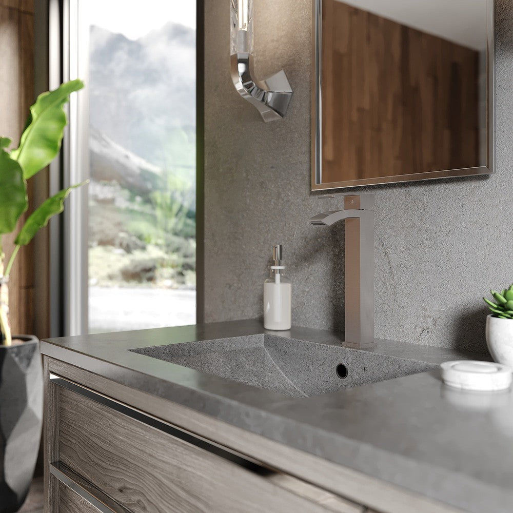 ZLINE Heavenly Single Handle Vessel Sink Bathroom Faucet in Brushed Nickel - Modern Waterfall Spout Design for Bathroom Vanity, Sink, and Washbasin | Perfect for Contemporary Home, Hotel, and Spa Decor