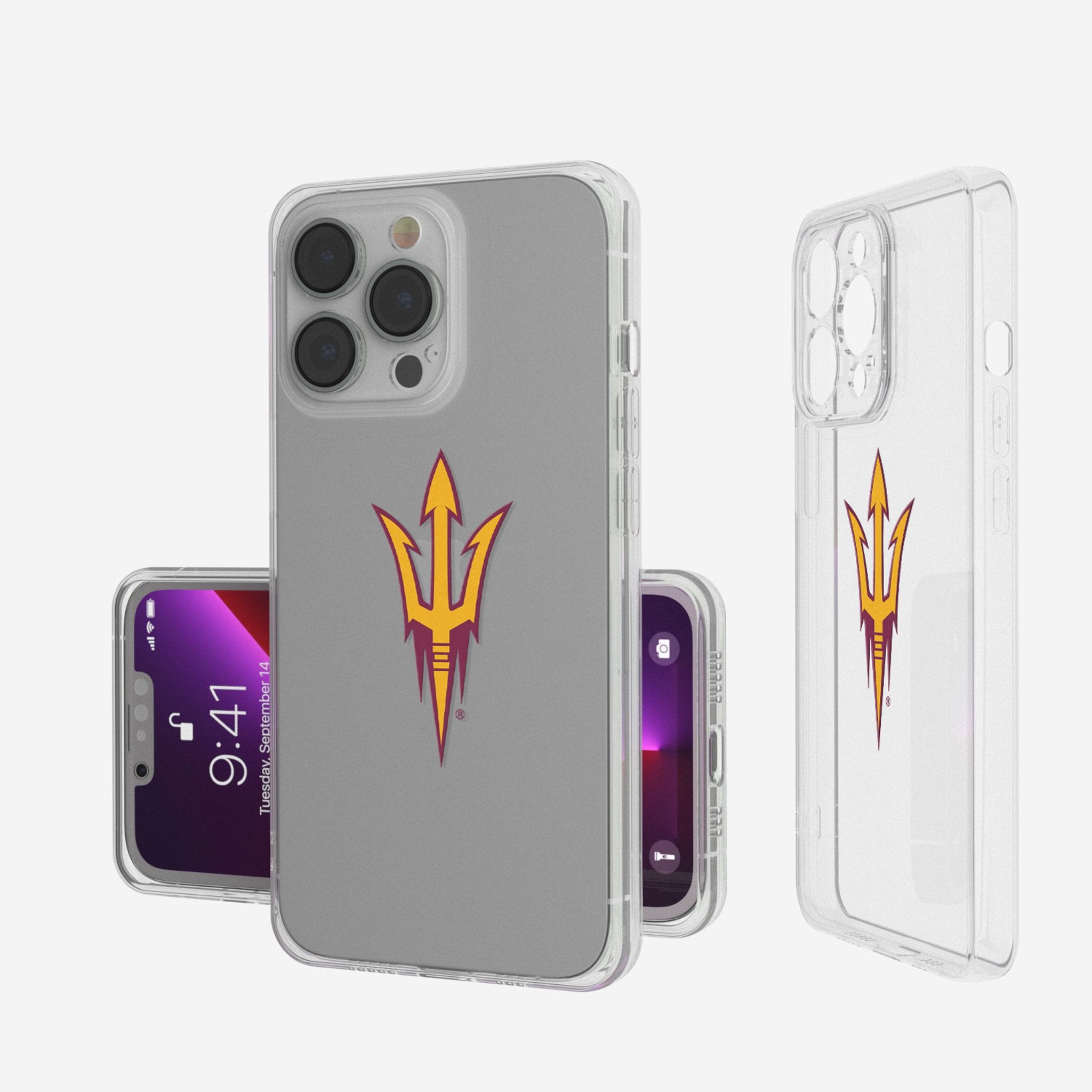 Arizona State University Sun Devils Insignia Clear Phone Case - Slim Protective Cover for iPhone & Samsung - Show School Spirit at Games & Campus Events