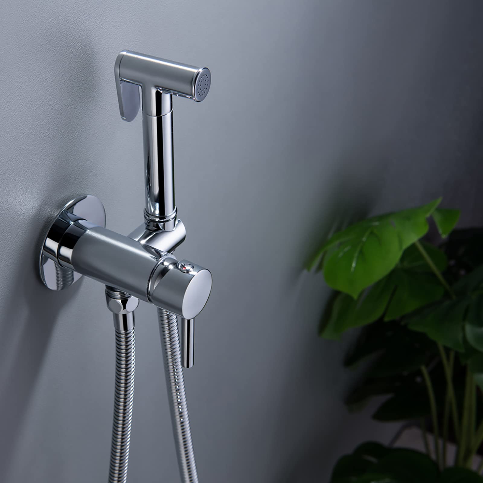 Handheld Bidet Sprayer for Toilet - Wall Mounted Brass Bidet Sprayer Kit with 150cm Shower Hose - Perfect for Cloth Diaper Cleaning & Personal Hygiene (Chrome/ Brushed Gold)