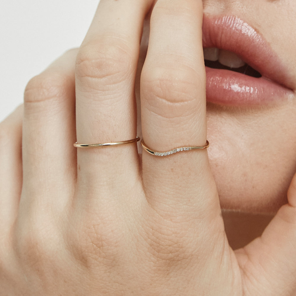 10k Gold Thin Plain Stacker Ring - Dainty Minimalist Band for Everyday Wear, Stacking & Layering - Perfect for Gifting & Special Occasions