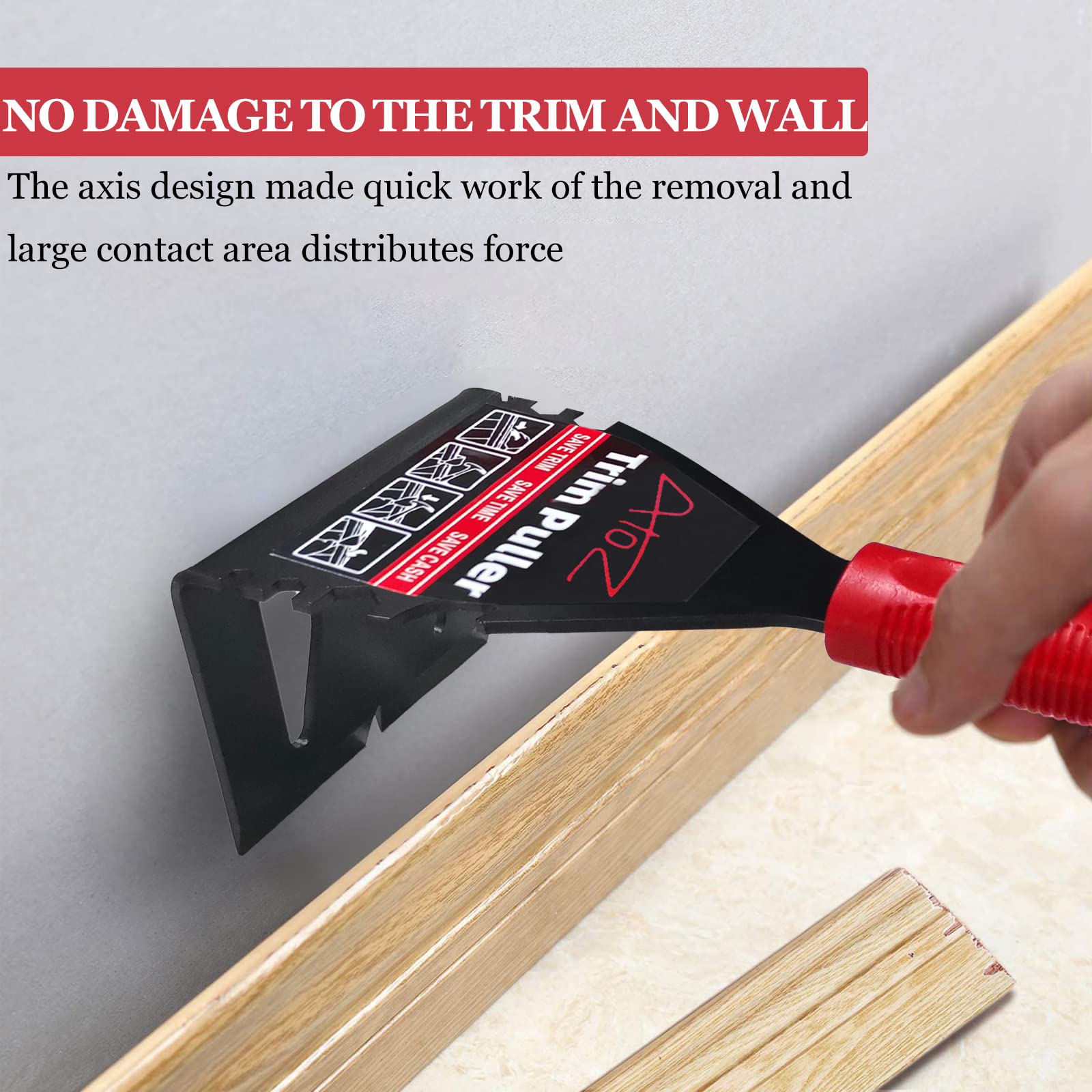 Heavy Duty Trim Puller Tool - Baseboard & Molding Removal, Pry Bar Nail Puller for Flooring, Commercial Work | Perfect for Home Renovation, DIY Projects & Professional Contractors