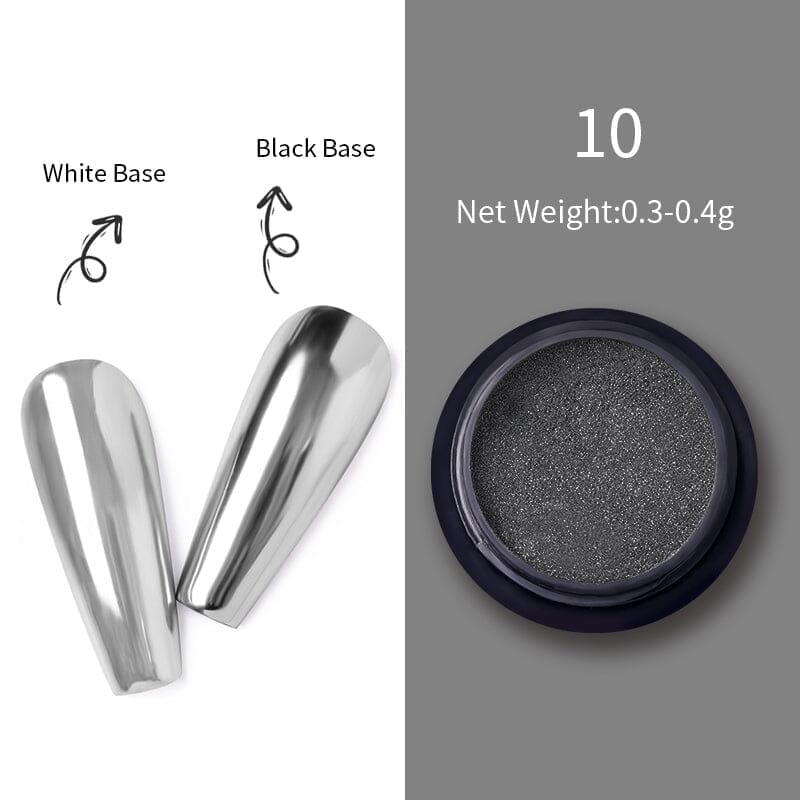 Metallic Mirror Effect Chrome Nail Powder #10 - High Shine Nail Art Pigment for Gel Polish & Acrylic Nails - Perfect for Salon, Home Manicure & Nail Art Designs
