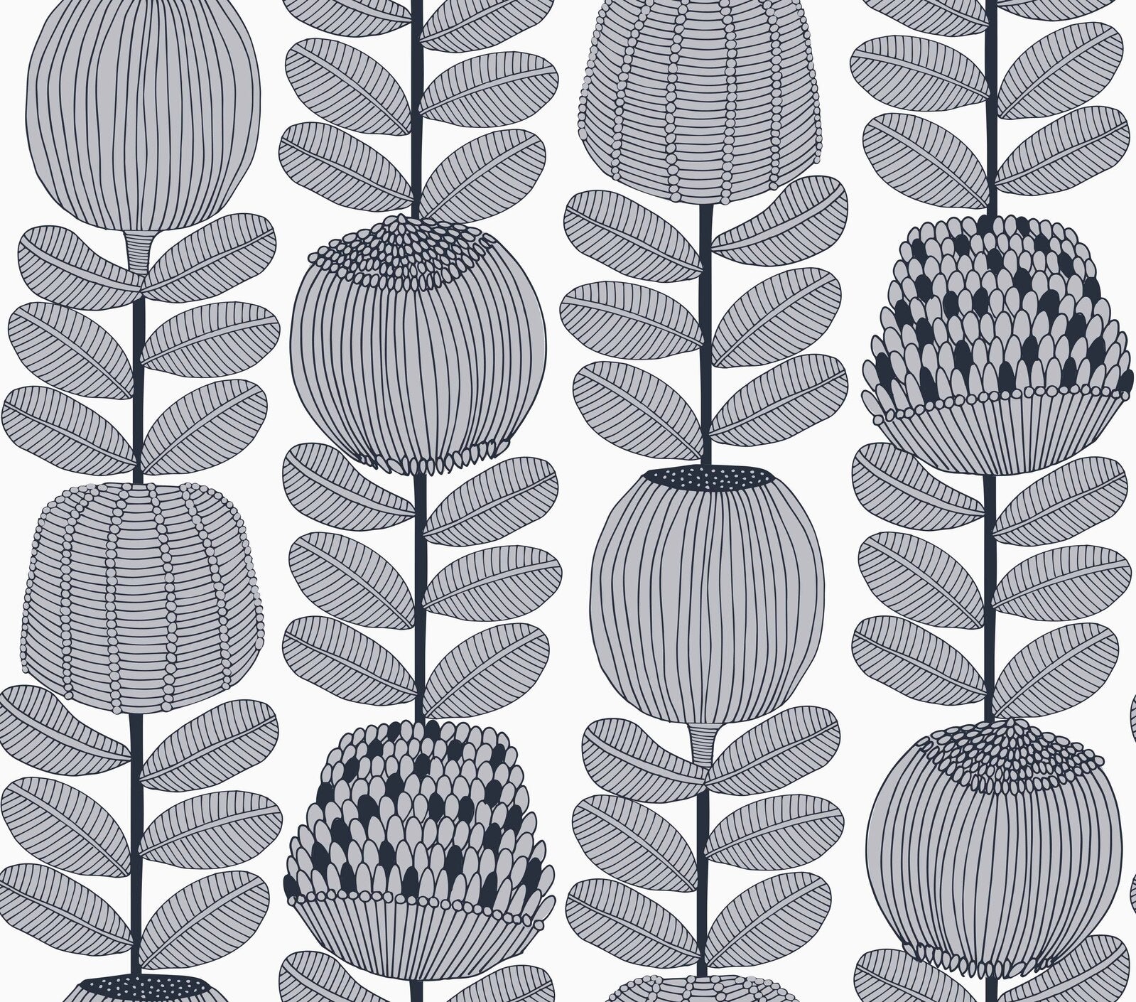 Banksia Lines Wallpaper - Modern Botanical Peel & Stick Wallpaper for Home Decor - Perfect for Living Room, Bedroom, or Office