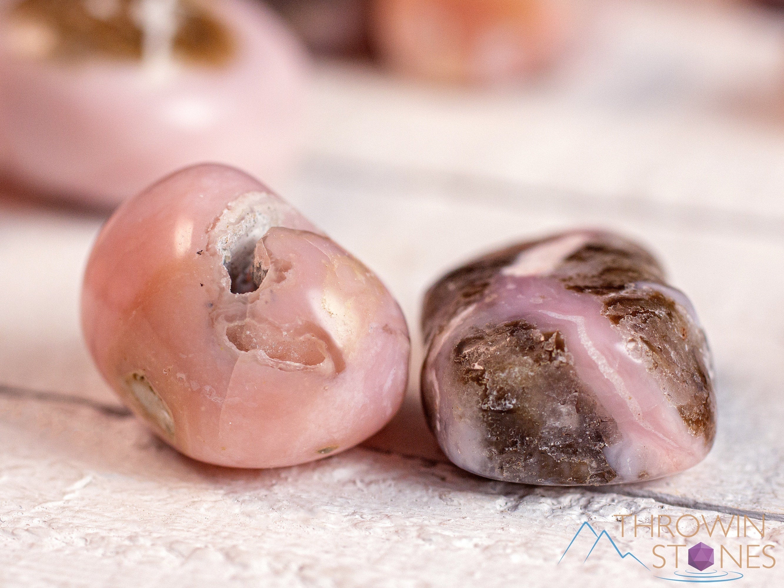 Pink Peruvian Opal Tumbled Stones - Natural Irregular Healing Crystals for Self Care, Meditation & Energy Work - E0864 | Perfect for Home Decor, Jewelry Making & Spiritual Healing
