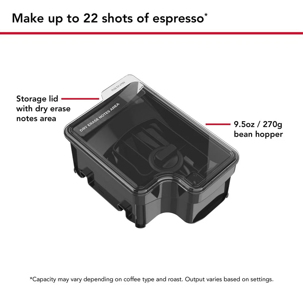 KitchenAid 9.5 Oz Removable Bean Hopper with Lid - Compatible with Fully Automatic Espresso Machines - Perfect for Fresh Coffee Grinding at Home or Office