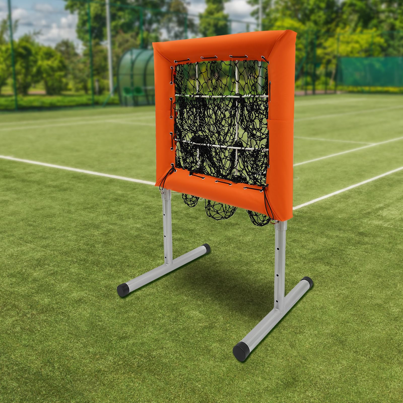 **Adjustable 9 Hole Baseball Pitching Net with Strike Zone - Portable Softball & Baseball Trainer for Hitting Practice - Perfect for Backyard, Field, and Team Training**