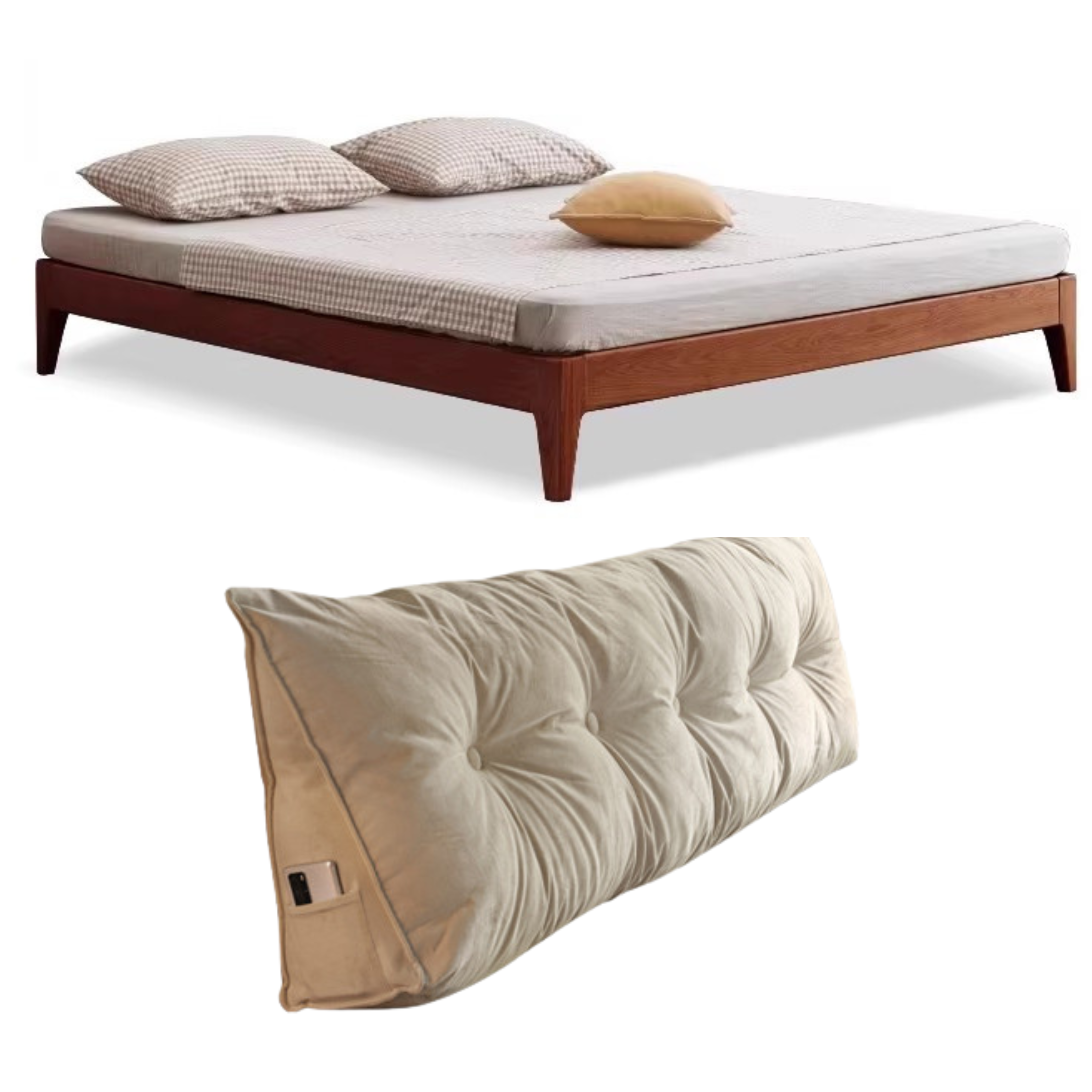 Modern Minimalist Oak Solid Wood Tatami Bed - Japanese Style Platform Bed Frame for Small Spaces, Guest Rooms & Zen Bedrooms