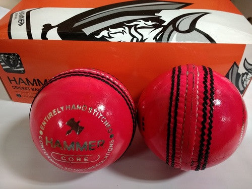 Hammer Pro Pink Cricket Ball - Junior Size 4 (3/4 OZ) - Official Match Practice Ball for Kids & Youth Training - Perfect for School Cricket, Backyard Practice & Club Matches