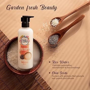 Rice Water and Chia Seeds Nourishing Shampoo for Hair Growth - Sulfate Free, Paraben Free & Silicone Free Formula - 120 Hours Deep Conditioning Treatment (300ml) - Perfect for Dry, Damaged Hair & Daily Hair Care Routine