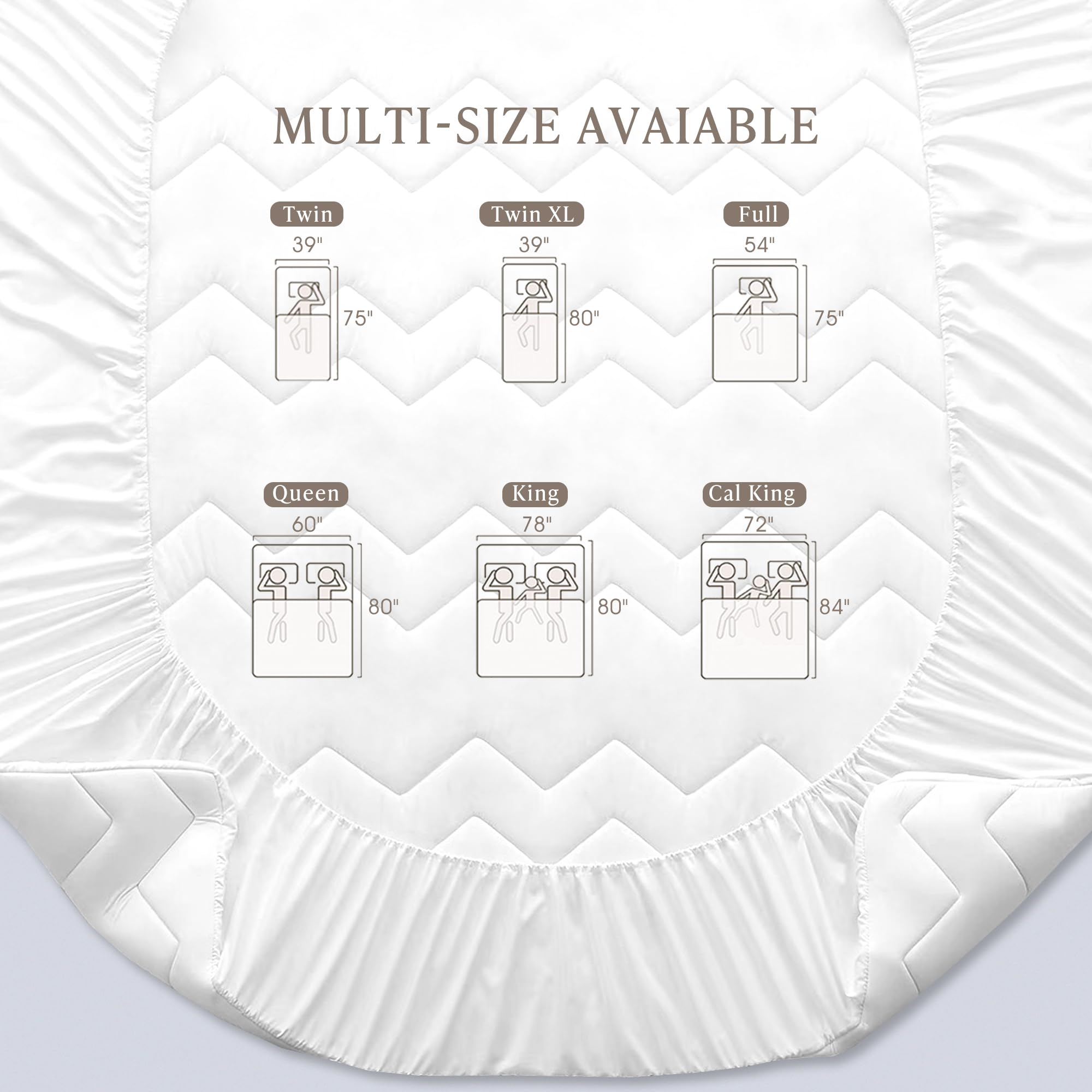 Kathy Ireland Mattress Topper Cal King - Quilted Cooling Mattress Pad Cover with 18