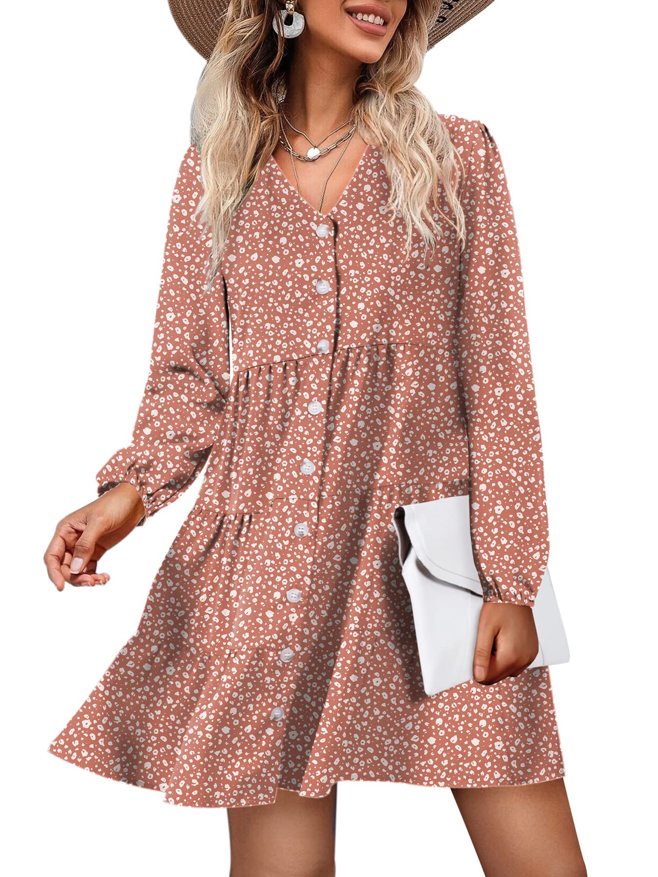 Amoretu Women's Summer Swing Dress - Casual Flowy Tunic Beach Dress with Pockets | Lightweight & Breathable for Vacation, Pool Party, and Outdoor Activities