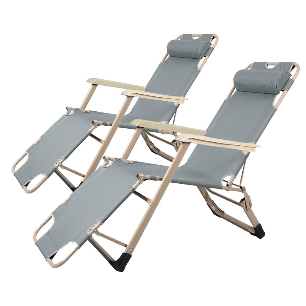 **4-Piece Adjustable Folding Outdoor Chaise Lounge Chair Set with Pillows – Light Grey Patio Furniture for Beach, Pool, Lawn & Backyard Relaxation**