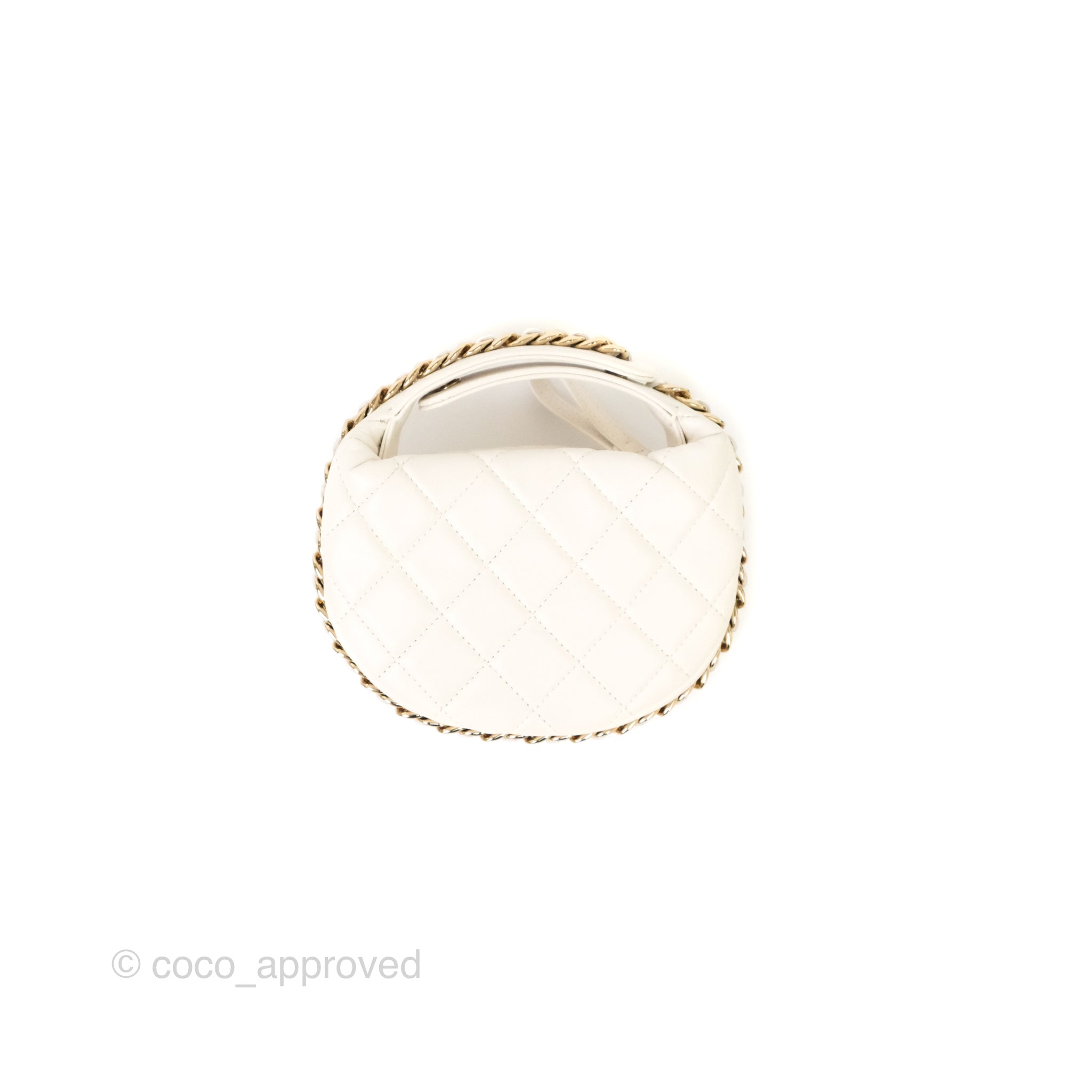 Chanel Chain Around Mini Hobo Bag in White Lambskin Leather with Gold Hardware 23C - Perfect for Evening Events & Luxury Fashion Accessories