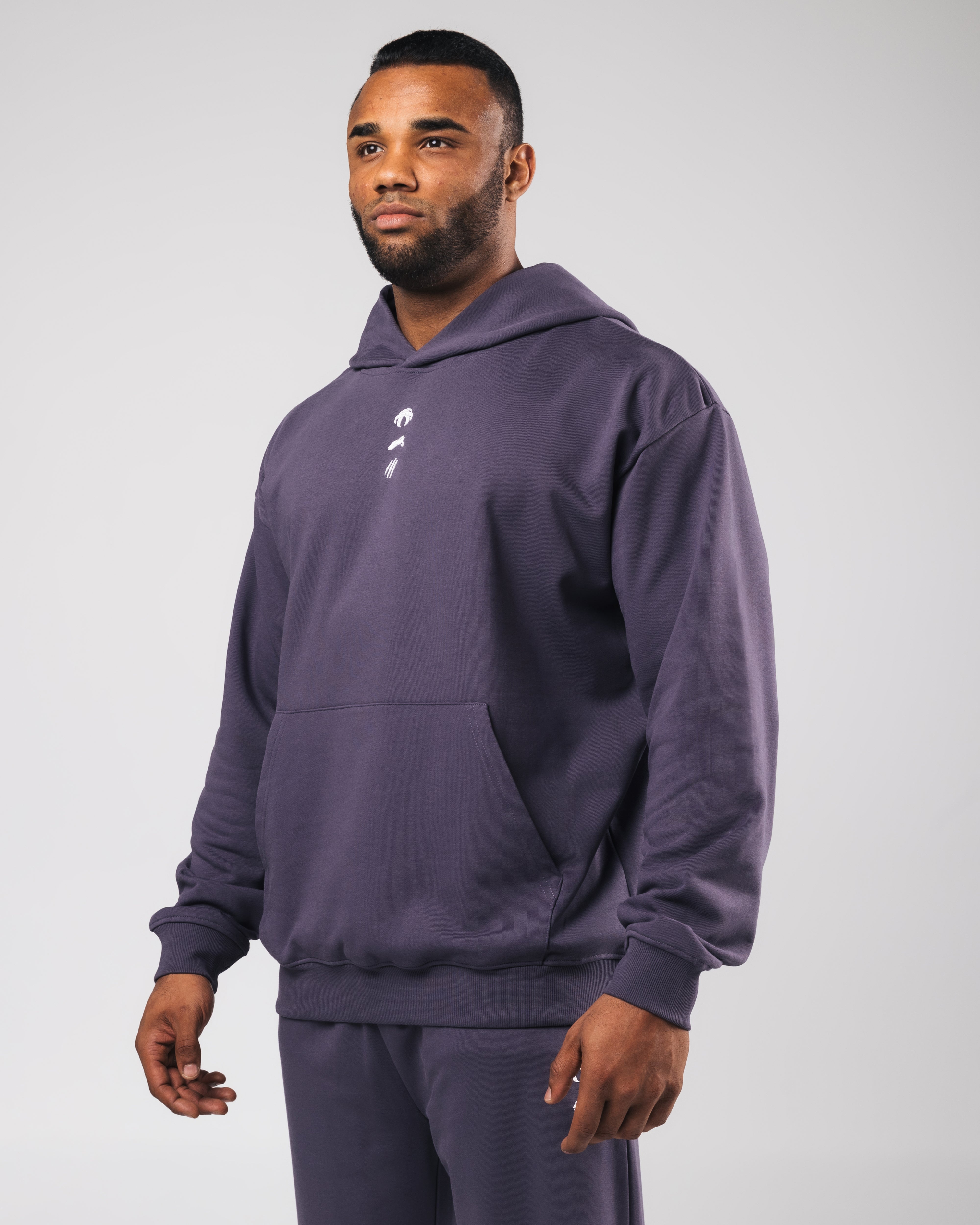Premium Heavyweight Hoodie for Men & Women - Soft & Warm Three Pillar Design in Muted Purple - Perfect for Outdoor Activities, Gym & Casual Wear
