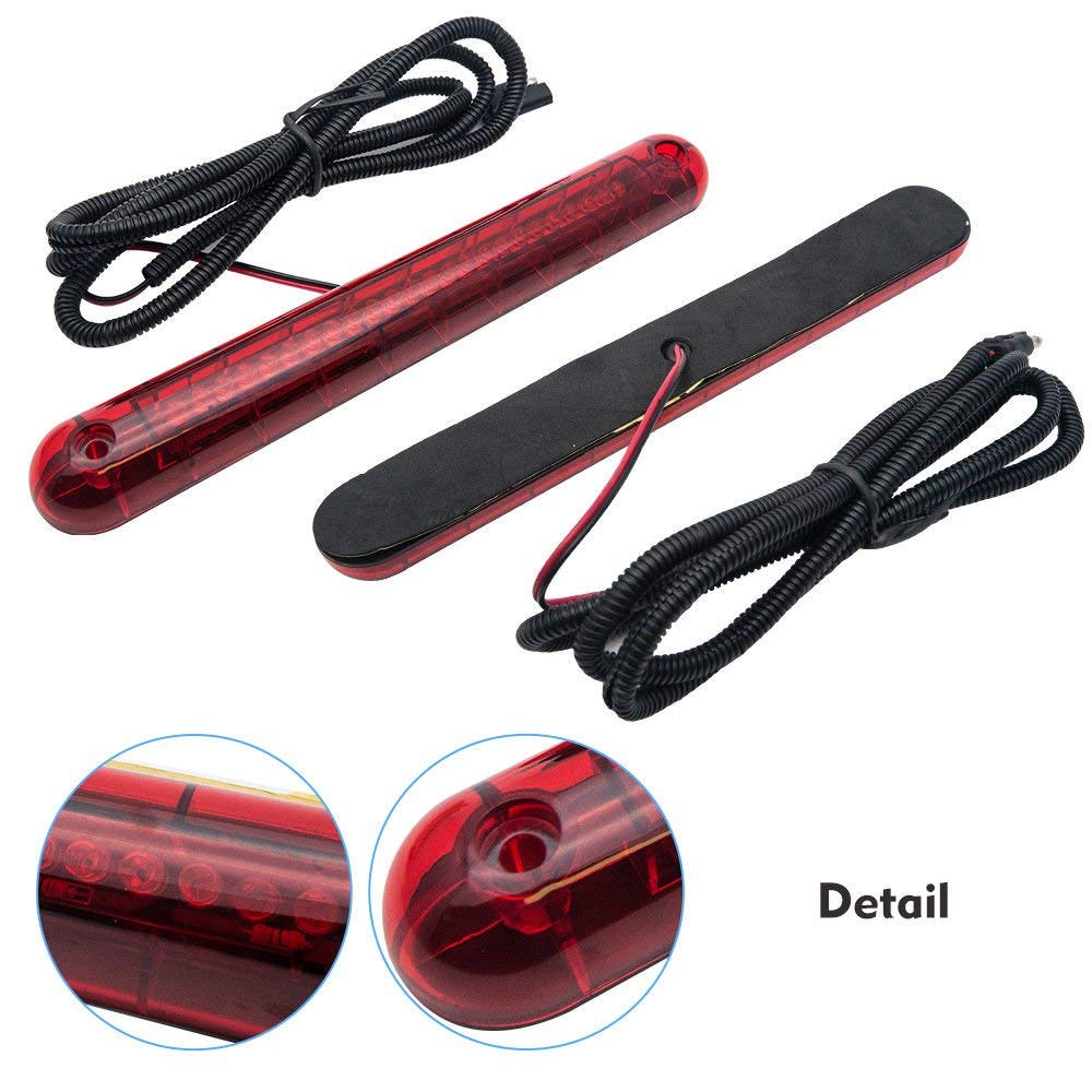 Maso 24 LED Universal Third Brake Light - High Level Rear Stop Light for Trucks, SUVs & Cars (Red) - Enhances Visibility & Safety for Night Driving & Bad Weather Conditions
