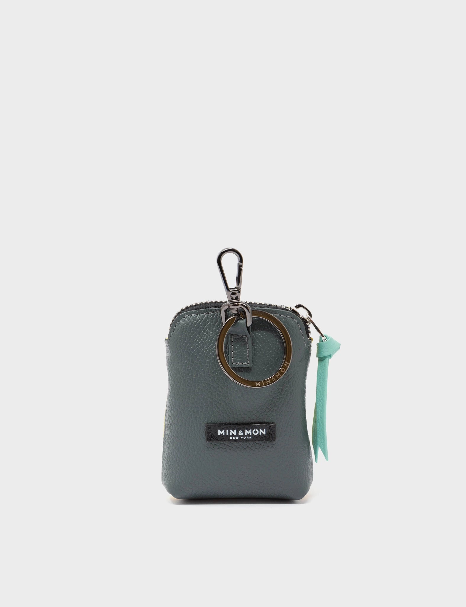 Florence Pouch Charm - Yellow Leather Balloon Keychain with 'I Love NY' Embroidery | Perfect for Travel Accessories & Gift Giving