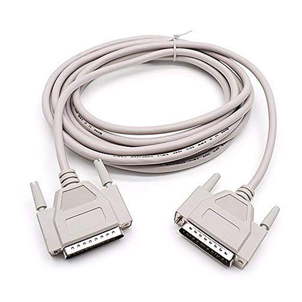 14.7 Ft / 4.5M DB25 Male to Male Parallel Printer Extension Cable - High Speed Serial RS232 Cable for Dot Matrix Printers, CNC Machines & Industrial Equipment - Durable Data Transfer Solution for Office & Factory Use